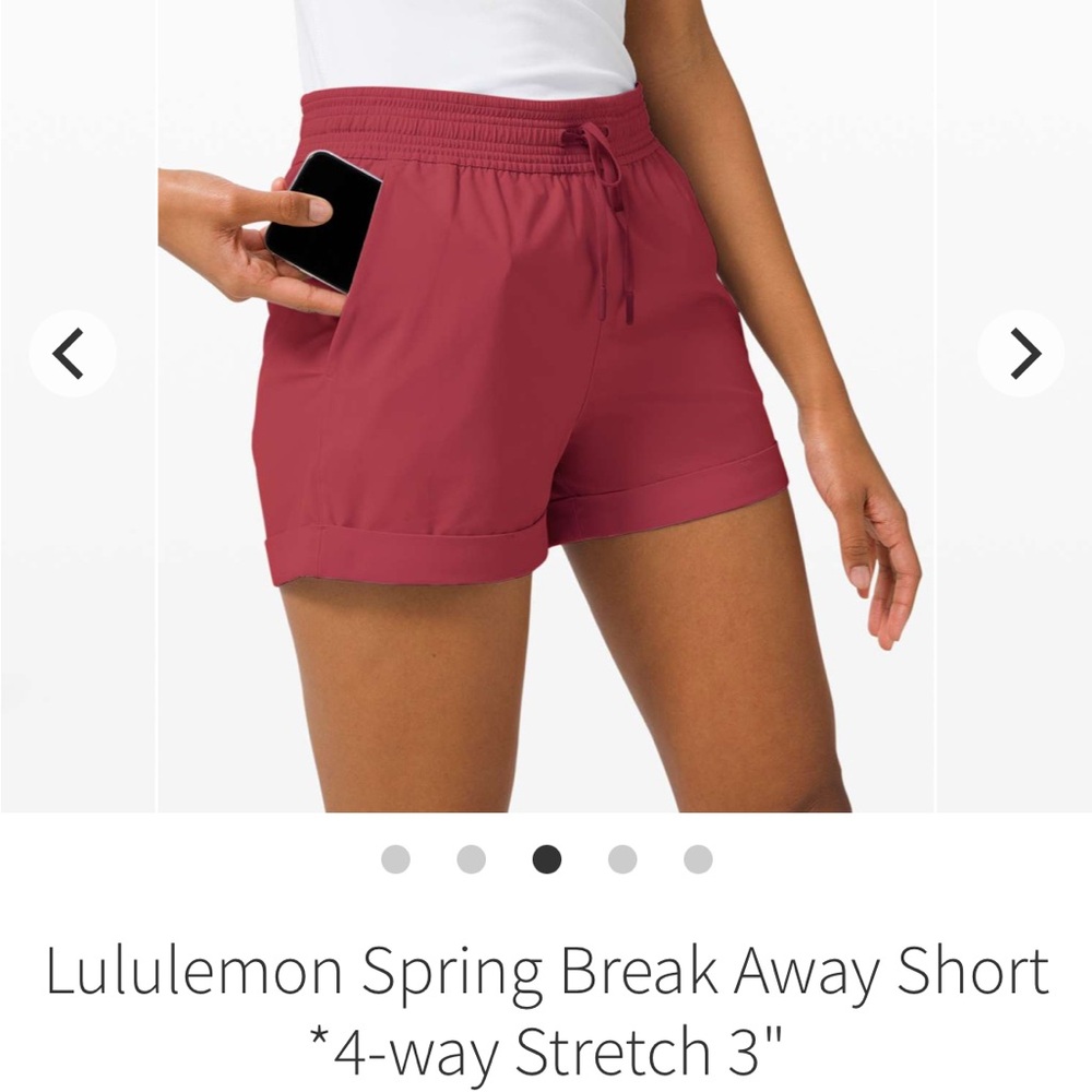 Lululemon Spring Break Away short 4-way Stretch 3” size 4